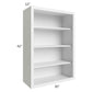 RTA Asheville White Shaker 30" x 42" Wall Open Cabinet