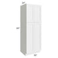 RTA Asheville White Shaker 30" x 84" Wall Pantry Cabinet with 2 Roll Out Trays and 2 Decorative End Panels