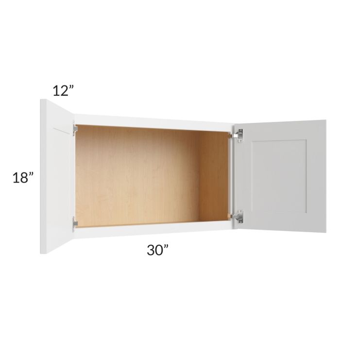 RTA Asheville White Shaker 30x18 Wall Cabinet
