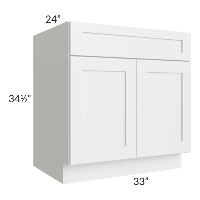 RTA Asheville White Shaker 33" Sink Base Cabinet