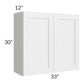 RTA Asheville White Shaker 33" x 30" Wall Cabinet with 1