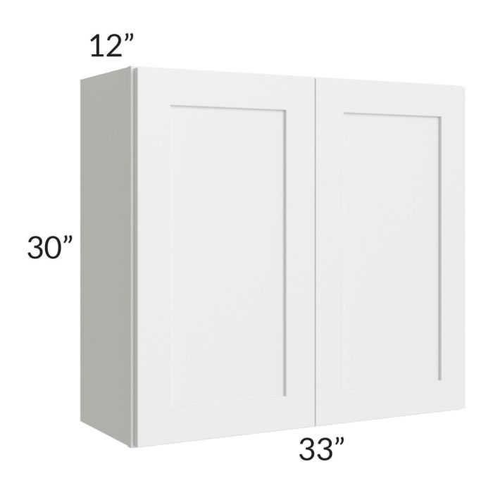 RTA Asheville White Shaker 33" x 30" Wall Cabinet with 1
