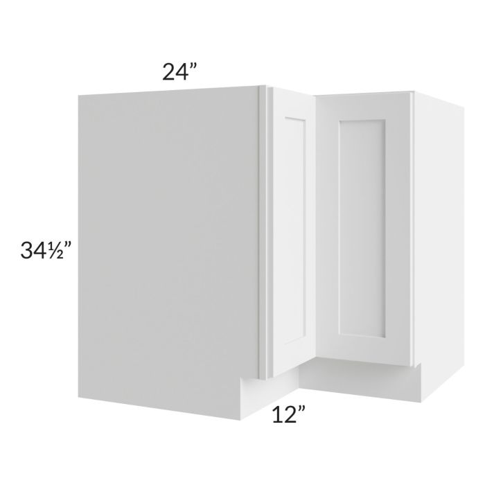 RTA Asheville White Shaker 36" Lazy Susan Base Cabinet with 1 Decorative End Panel