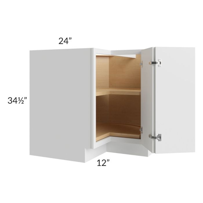 RTA Asheville White Shaker 36" Lazy Susan Base Cabinet with 1 Decorative End Panel
