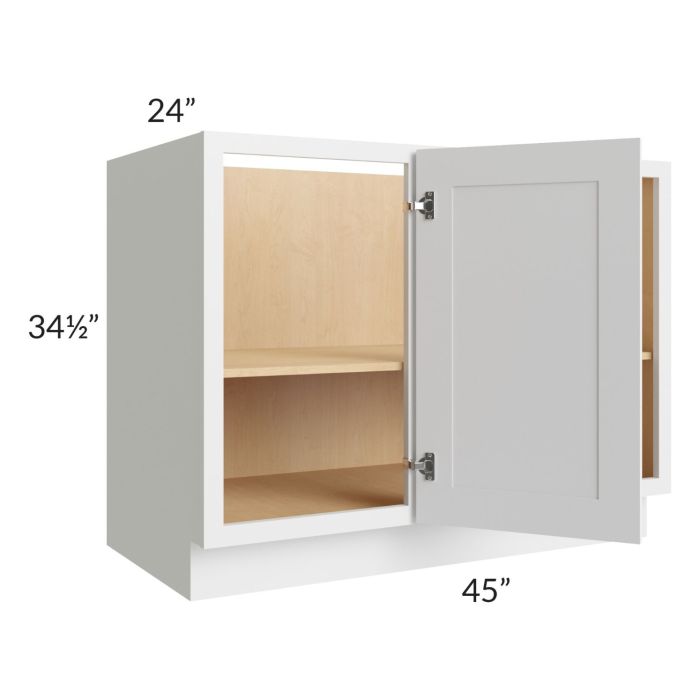 RTA Asheville White Shaker 45" Full Height Door Blind Corner Base Cabinet