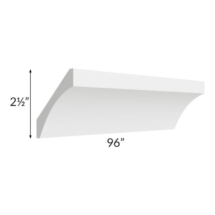 RTA Asheville White Shaker 8' Curved Crown Molding