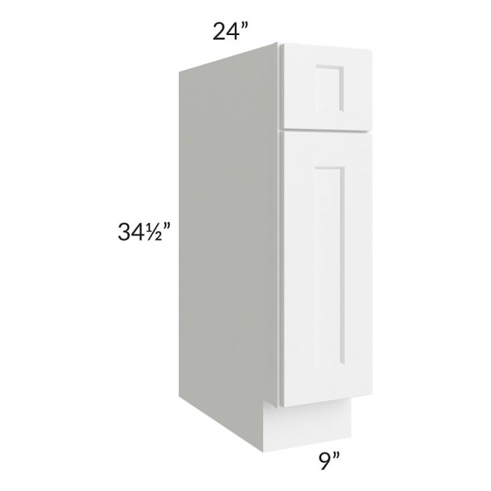 RTA Aspen White Shaker 09" Base Cabinet with 2 Decorative End Panels