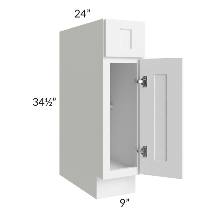 RTA Aspen White Shaker 09" Base Cabinet with 2 Decorative End Panels