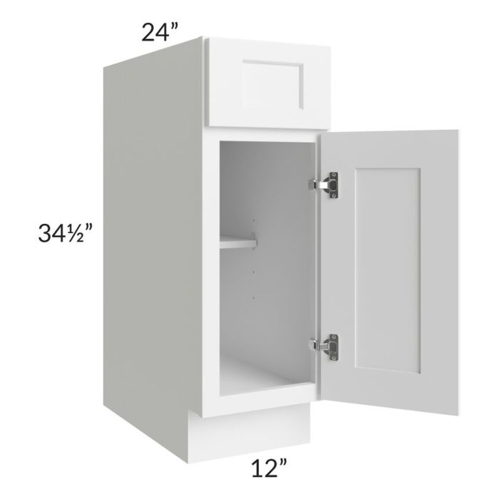 RTA Aspen White Shaker 12" Base Cabinet with 2 Decorative End Panels