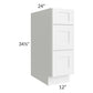 RTA Aspen White Shaker 12" Drawer Base Cabinet with 2 Decorative End Panels