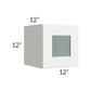 RTA Aspen White Shaker 12" x 12" Glass Door Only with Glass Included