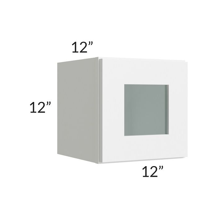 RTA Aspen White Shaker 12" x 12" Glass Door Only with Glass Included