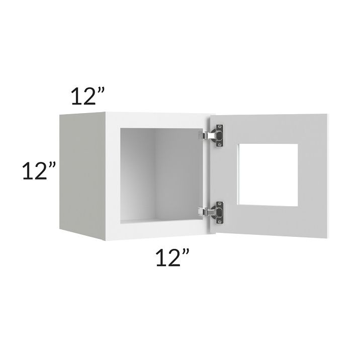RTA Aspen White Shaker 12" x 12" Glass Door Only with Glass Included