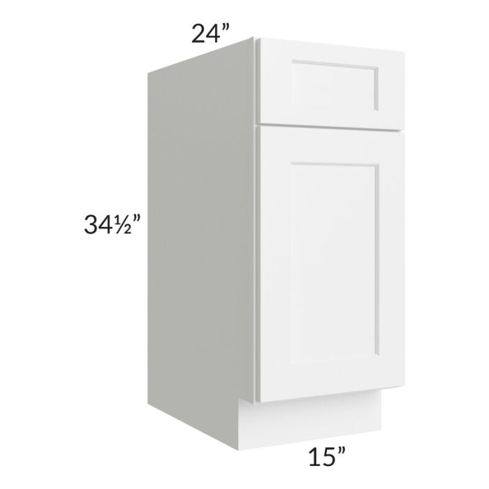 RTA Aspen White Shaker 15" Base Cabinet with 2 Decorative End Panels