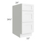 RTA Aspen White Shaker 15" Drawer Base Cabinet