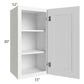 RTA Aspen White Shaker 15" x 30" Wall Cabinet with 1 Decorative End Panel and Glass Door