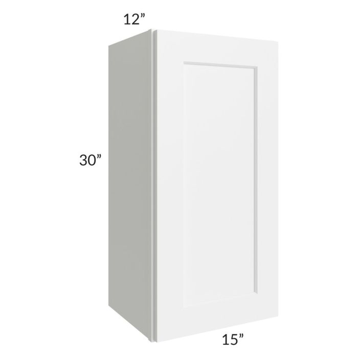 RTA Aspen White Shaker 15" x 30" Wall Cabinet with 2 Decorative End Panels