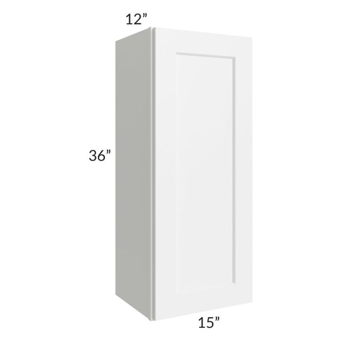 RTA Aspen White Shaker 15" x 36" Wall Cabinet with 2 Decorative End Panels