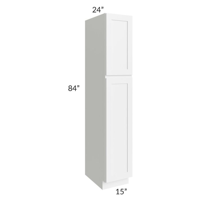 RTA Aspen White Shaker 15" x 84" Wall Pantry with 4 Roll Out Trays