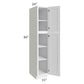 RTA Aspen White Shaker 15" x 84" Wall Pantry with 4 Roll Out Trays