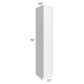 RTA Aspen White Shaker 15" x 96" Wall Pantry with 1 Roll Out Tray and 2 Decorative Panels