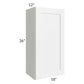RTA Aspen White Shaker 18" x 36" Wall Cabinet with Glass Door
