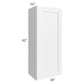 RTA Aspen White Shaker 18" x 42" Wall Cabinet with 1 Decorative End Panel and Glass Door