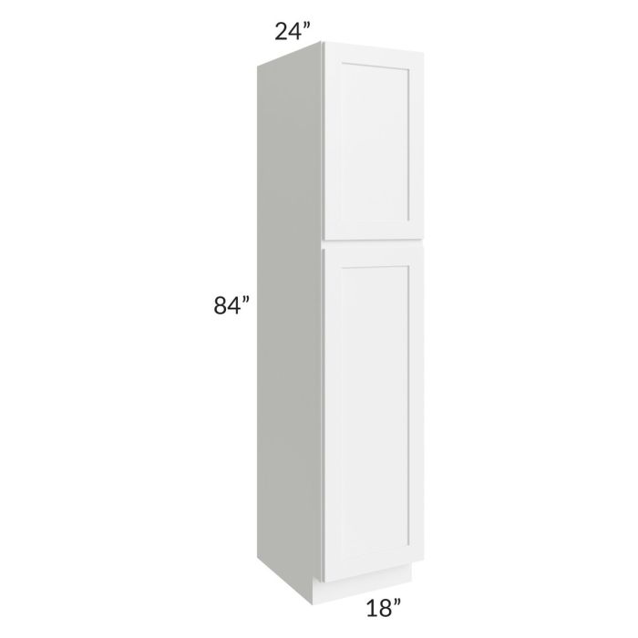 RTA Aspen White Shaker 18" x 84" Wall Pantry with 2 Roll Out Trays and 1 Decorative End Panel