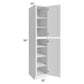 RTA Aspen White Shaker 18" x 96" Wall Pantry with 2 Roll Out Trays
