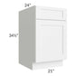 RTA Aspen White Shaker 21" Base Cabinet