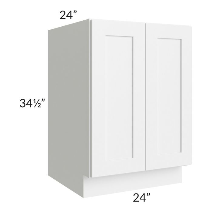 RTA Aspen White Shaker 24" Full Height Door Base Cabinet