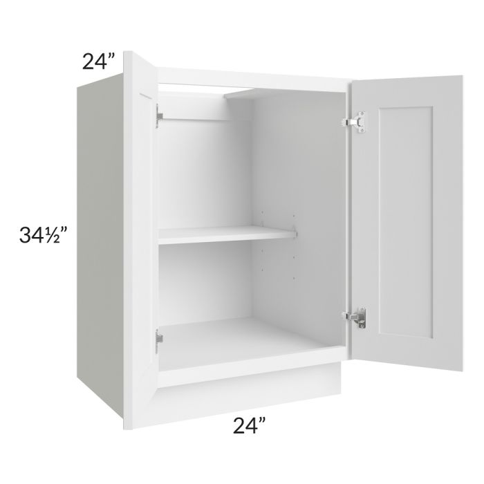 RTA Aspen White Shaker 24" Full Height Door Base Cabinet