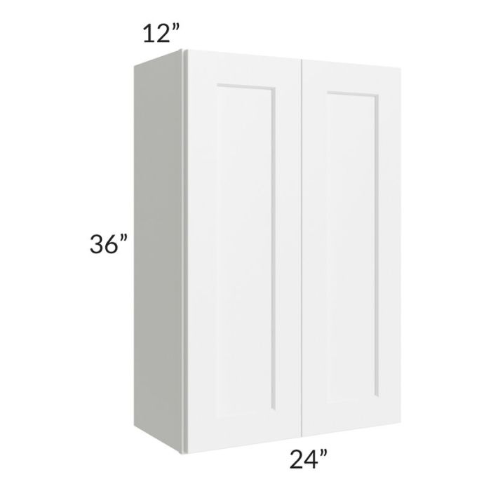 RTA Aspen White Shaker 24" x 36" Wall Cabinet with 2 Decorative End Panels