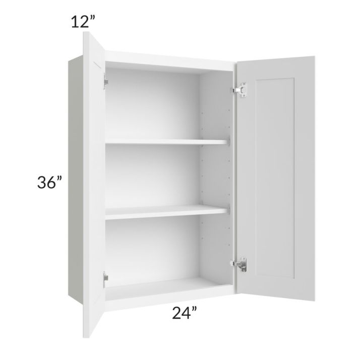 RTA Aspen White Shaker 24" x 36" Wall Cabinet with 2 Decorative End Panels