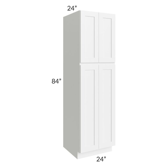 RTA Aspen White Shaker 24" x 84" Wall Pantry with 2 Roll Out Trays and 2 Decorative End Panels