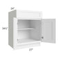 RTA Aspen White Shaker 27" Base Cabinet with 2 Roll Out Trays