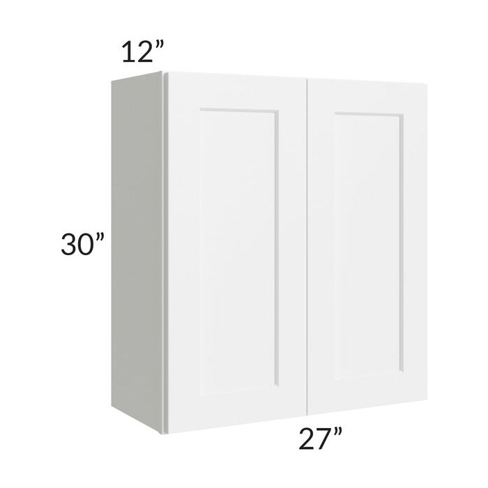 RTA Aspen White Shaker 27" x 30" Wall Cabinet with 2 Decorative End Panels