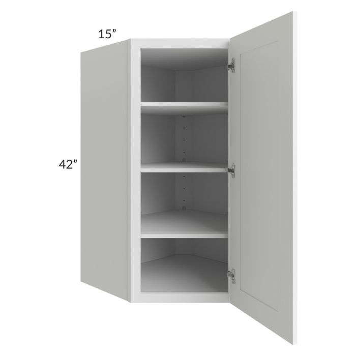 RTA Aspen White Shaker 27" x 42" x 15" Wall Diagonal Corner Cabinet