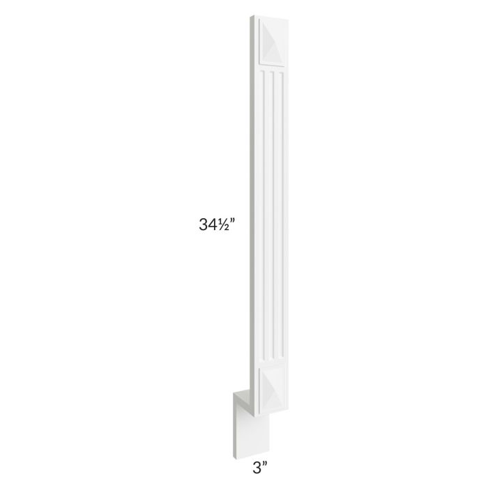 RTA Aspen White Shaker 3" Fluted Decorative Base Filler