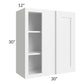 RTA Aspen White Shaker 30" x 30" Blind Wall Cabinet