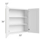 RTA Aspen White Shaker 33" x 36" Wall Cabinet with 2 Decorative End Panels