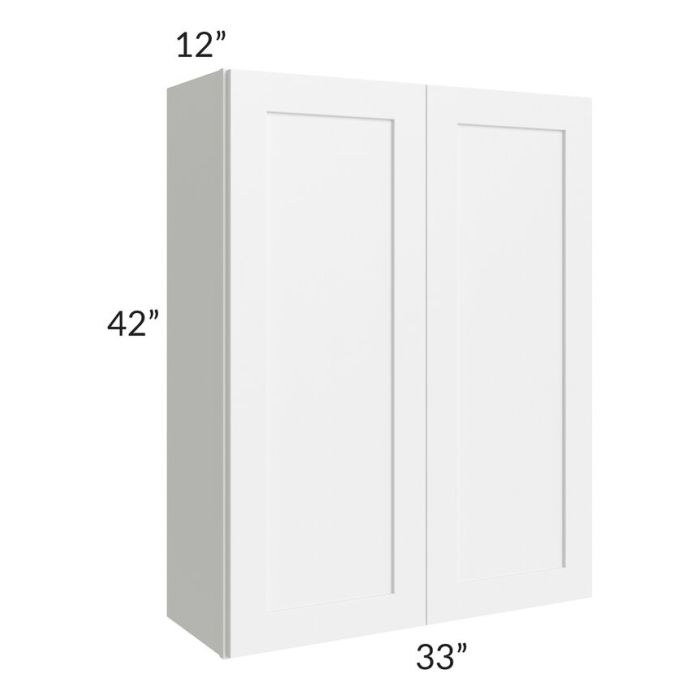 RTA Aspen White Shaker 33" x 42" Wall Cabinet with 2 Decorative End Panels