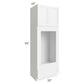 RTA Aspen White Shaker 33" x 96" Double Oven or Oven/Microwave Cabinet