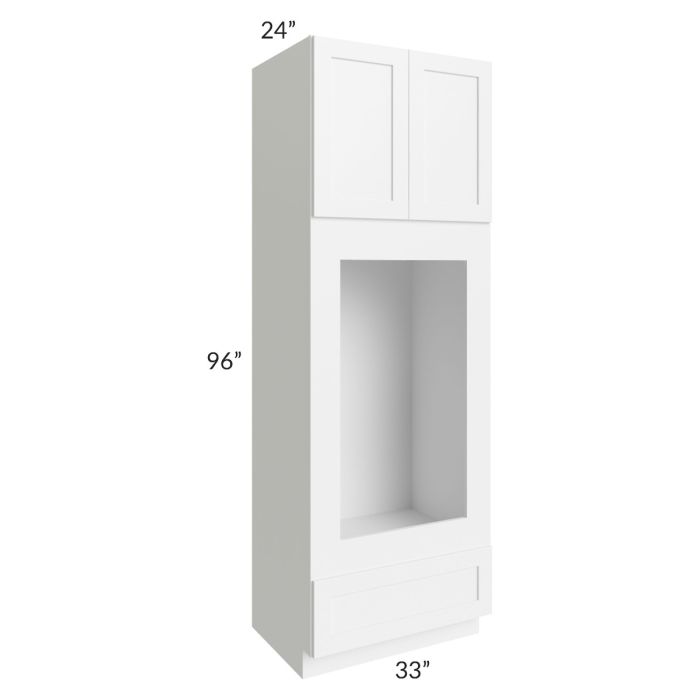 RTA Aspen White Shaker 33" x 96" Double Oven or Oven/Microwave Cabinet