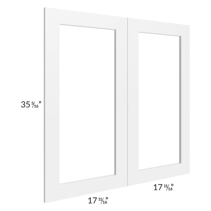 RTA Aspen White Shaker 36" x 36" Glass Door Only with Glass Included