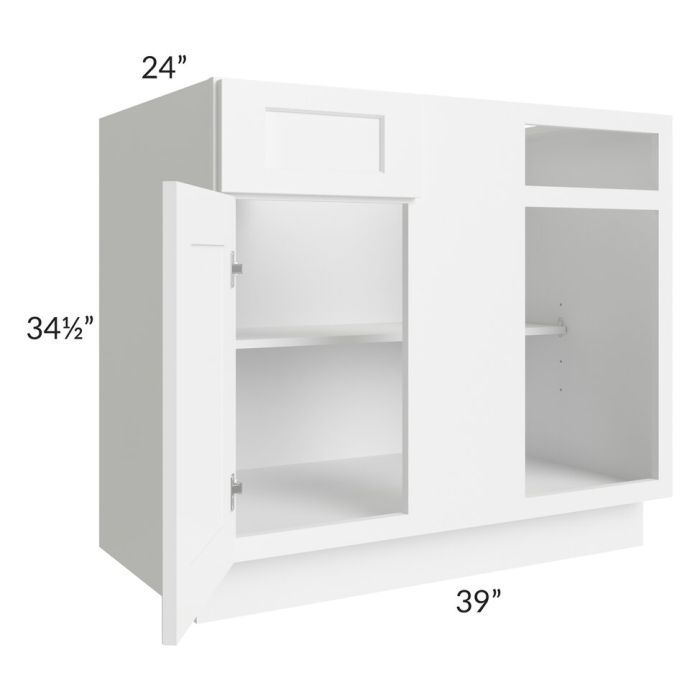 RTA Aspen White Shaker 42"-45" Blind Base Corner Cabinet