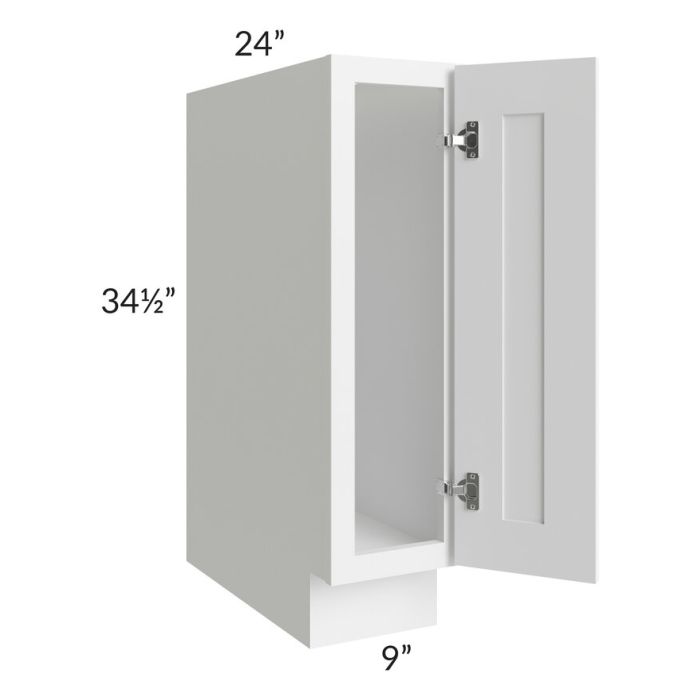 RTA Aspen White Shaker 9" Full Height Door Base Cabinet