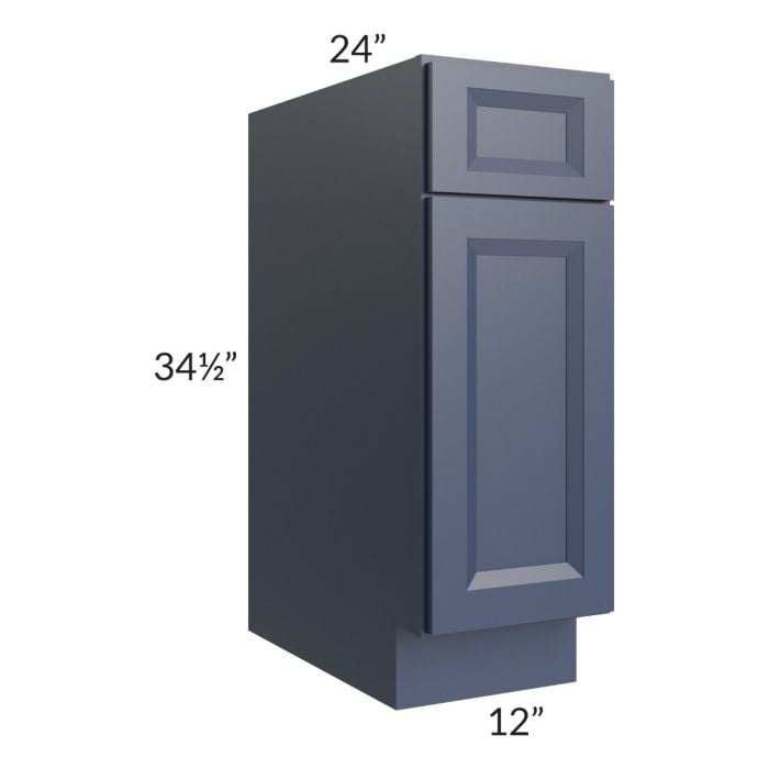 RTA Bayville Blue 12" Base Cabinet with 2 Decorative End Panels