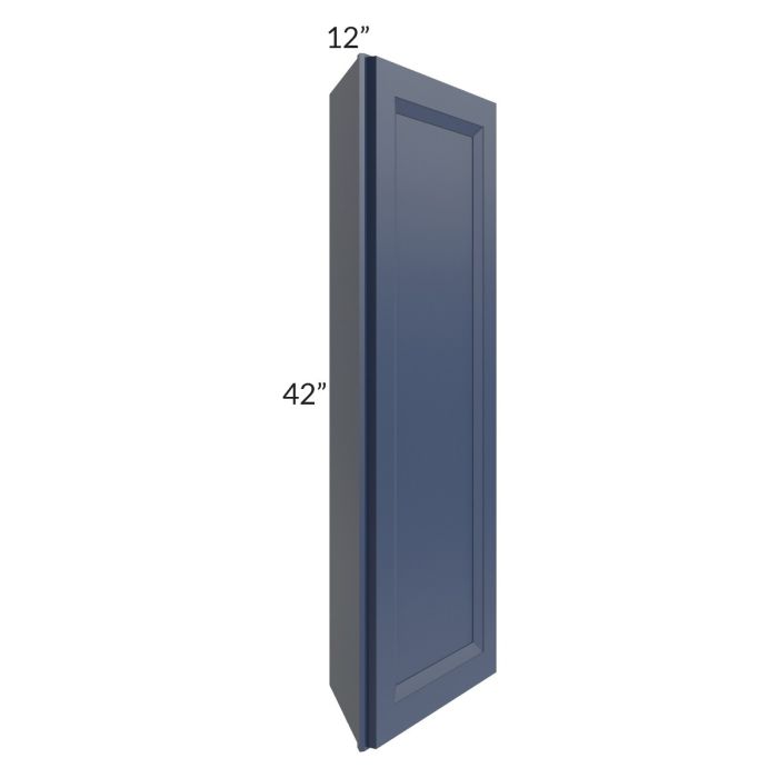 RTA Bayville Blue 12" x 42" Wall End Angle Cabinet with 2 Decorative End Panels