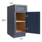 RTA Bayville Blue 15" Base Cabinet with 1 Roll Out Tray